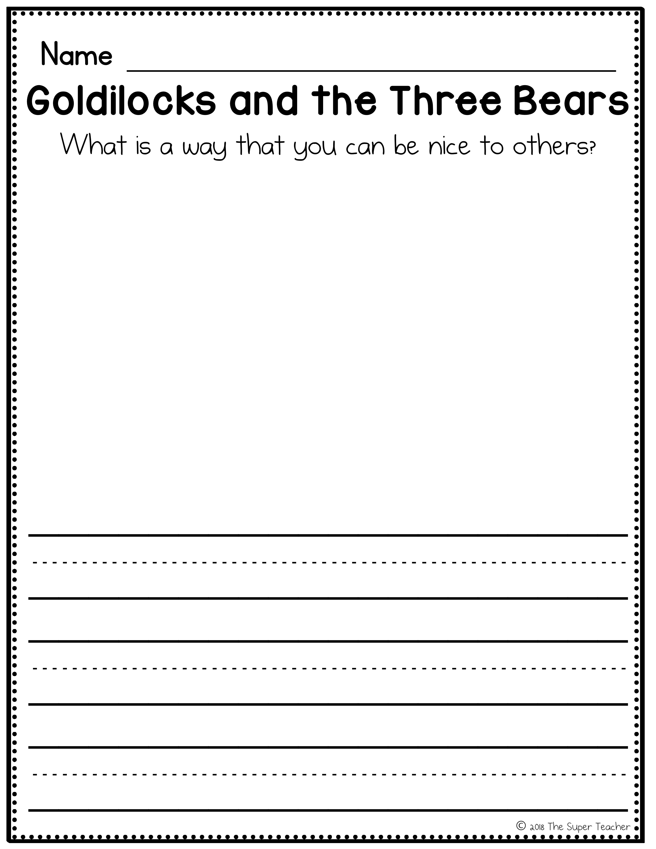 goldilocks and the three bears story elements and story retelling
