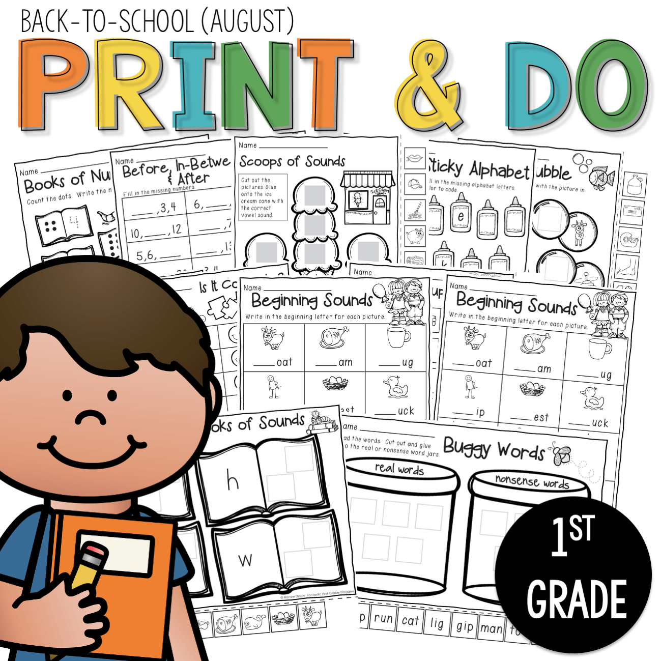 1st grade morning work no prep august back to school worksheets the teacher bag