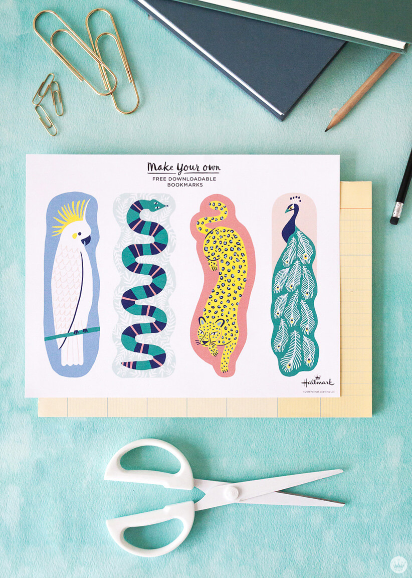 free download diy animal bookmarks think make share
