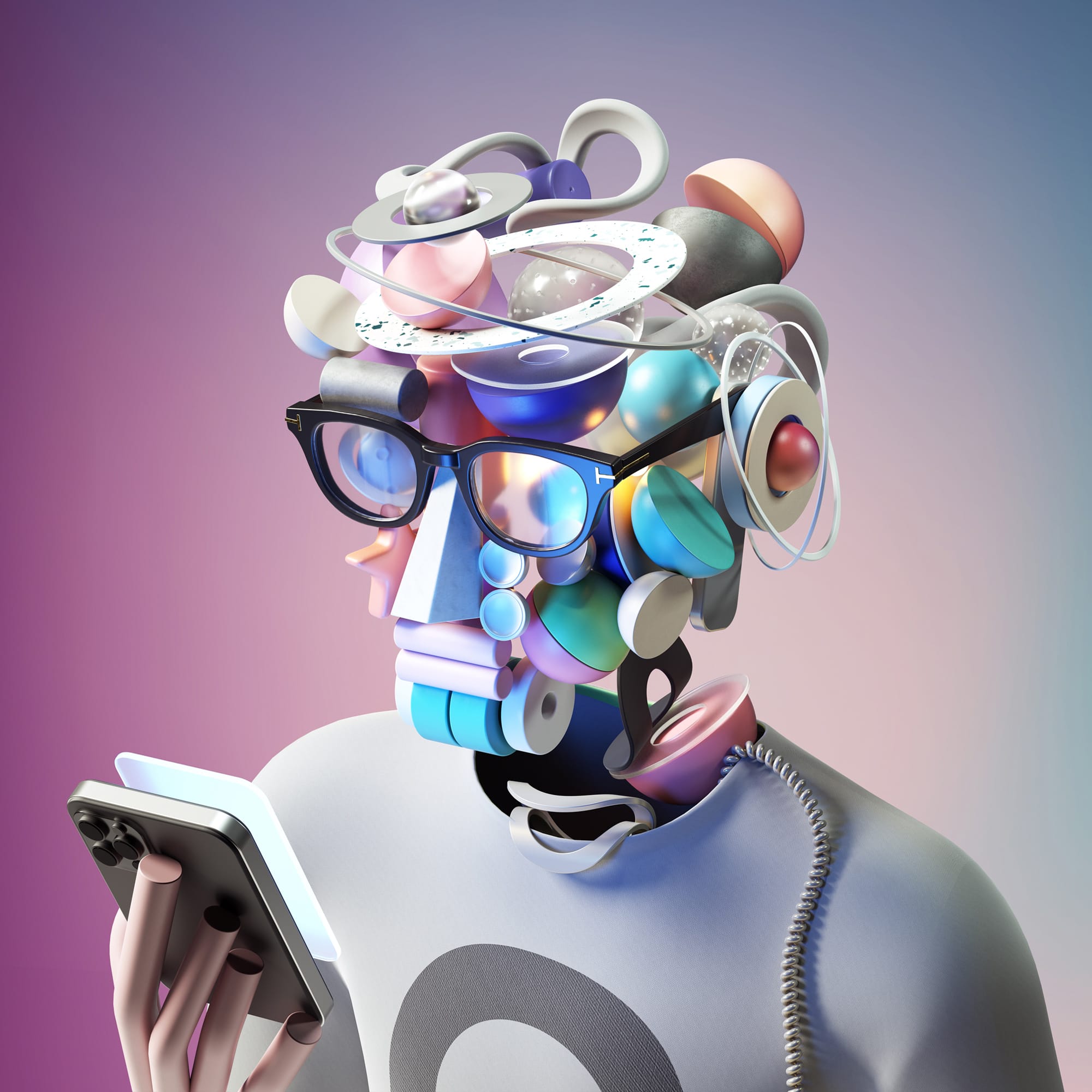 Digital Renderings Collage 3d Objects Into Futuristic Self Portraits By Artist Omar Aqil Colossal