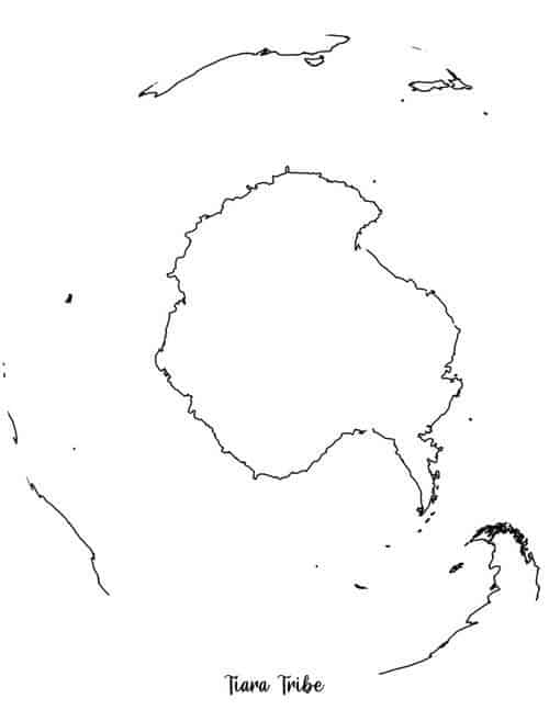The south pole is on the antarctic continent coloring and printable page. World Map Coloring Pages Now With Continents Tiara Tribe