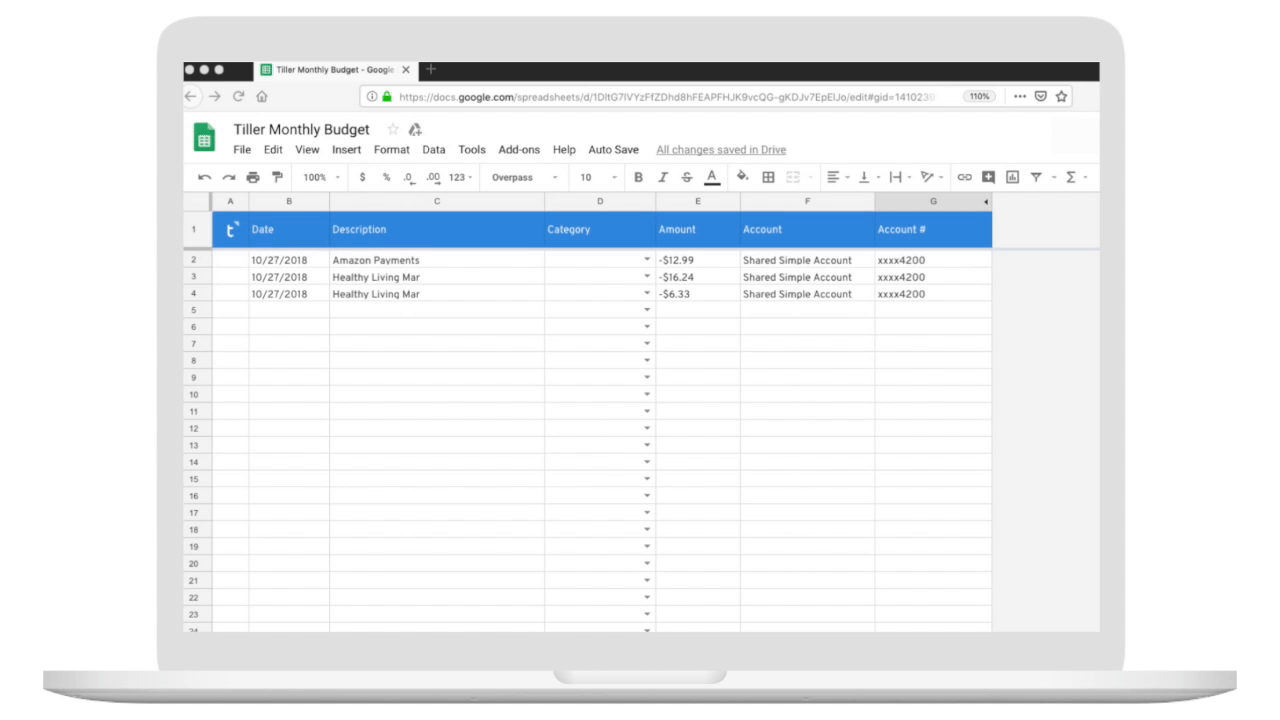 Track Spending in a Tiller Spreadsheet Tiller Money
