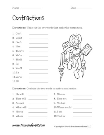 31 Contractions Worksheet 2nd Grade - Worksheet Information