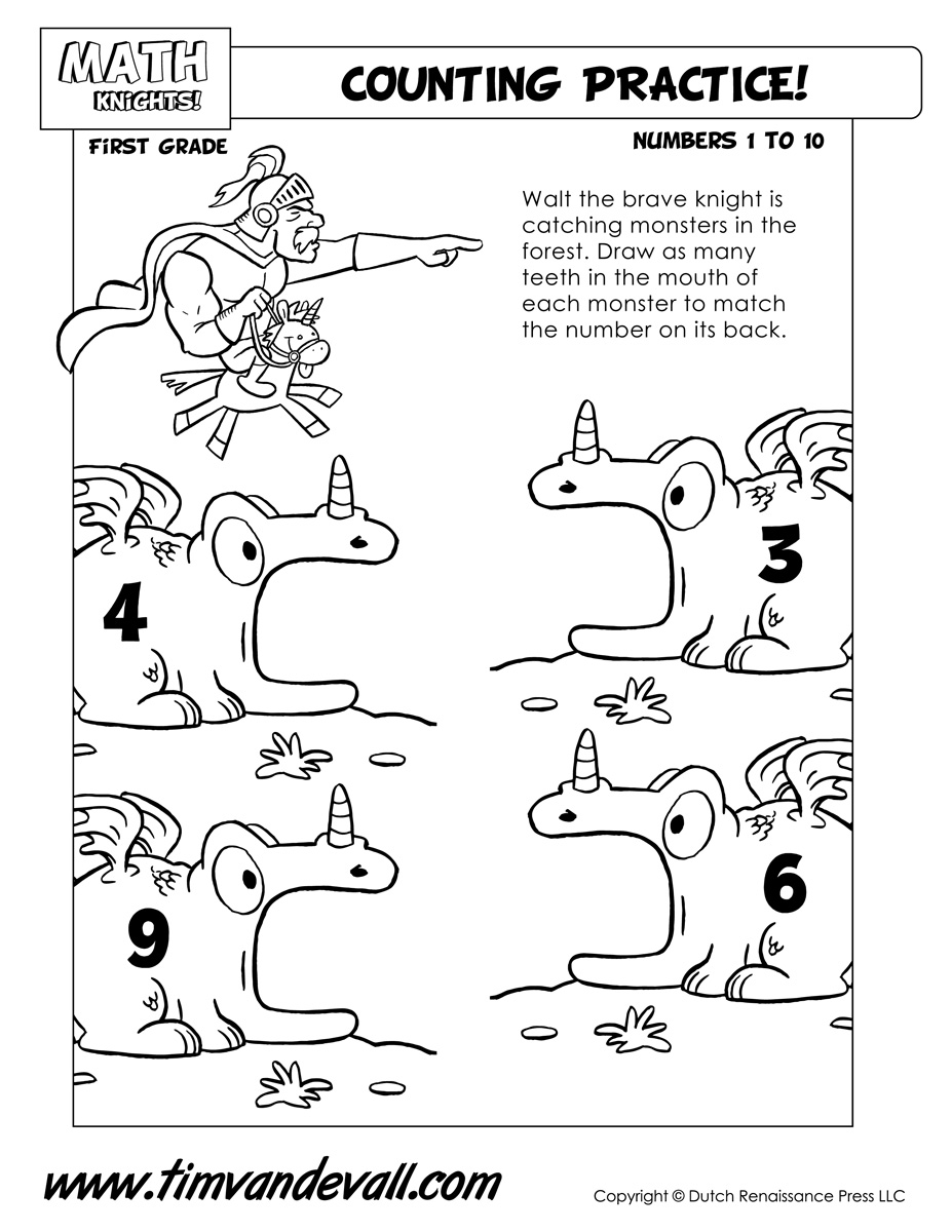counting numbers 1 10 tims printables