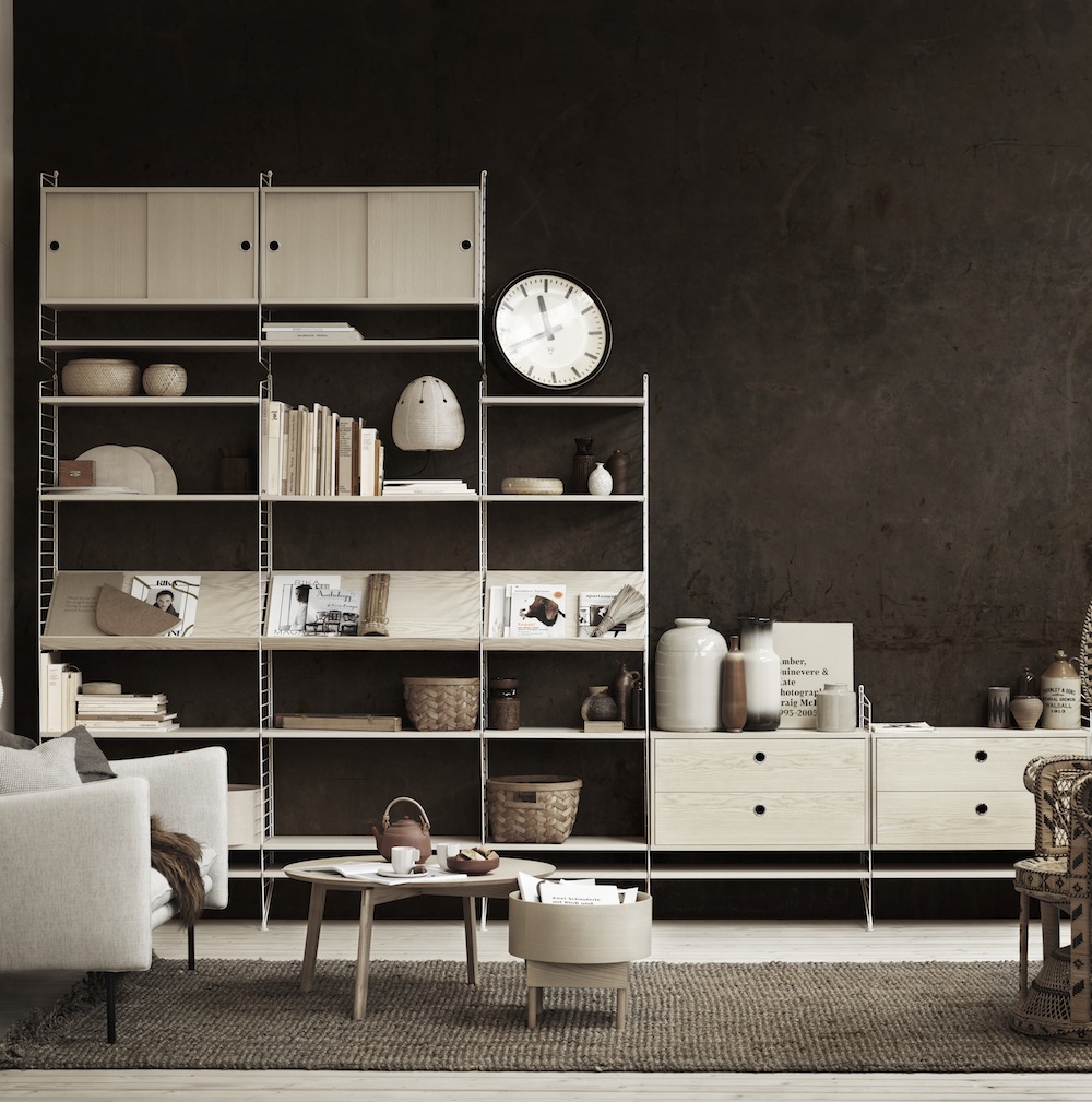 Venloer strasse 16 50672 cologne · germany. String Regalsystem, Kombination Wohnzimmer, Esche-weiss