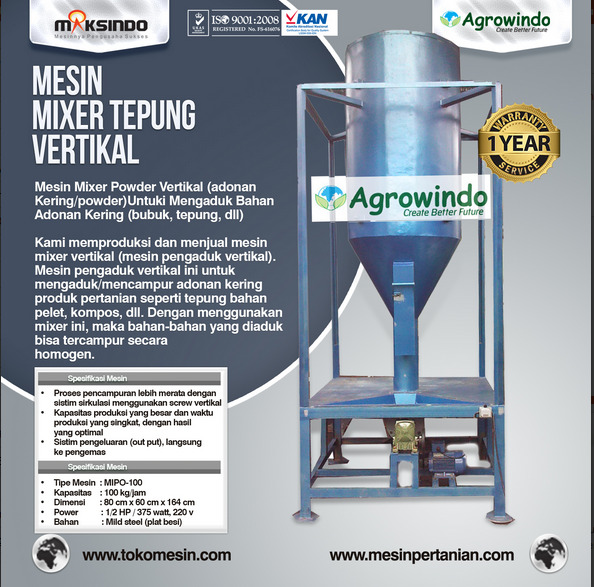 Daftar Harga Mesin Mixer Vertikal Pengaduk Tepung Granule Maksindo