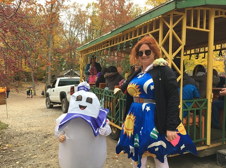 People wearing costumes