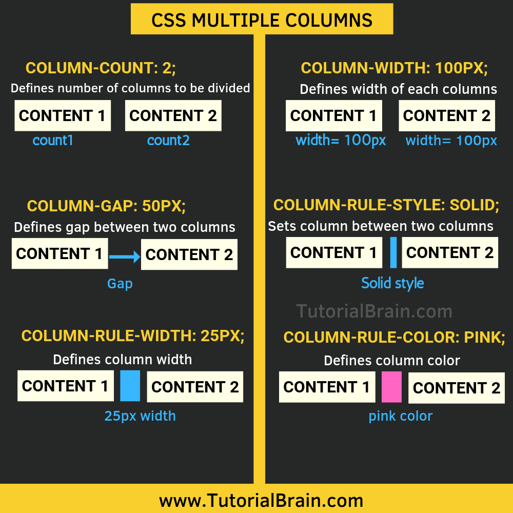 Css Multiple Columns Tutorialbrain