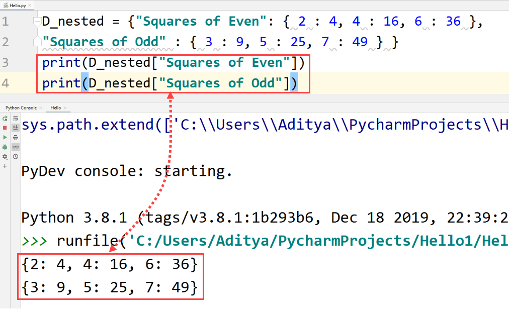 Python nested dictionary