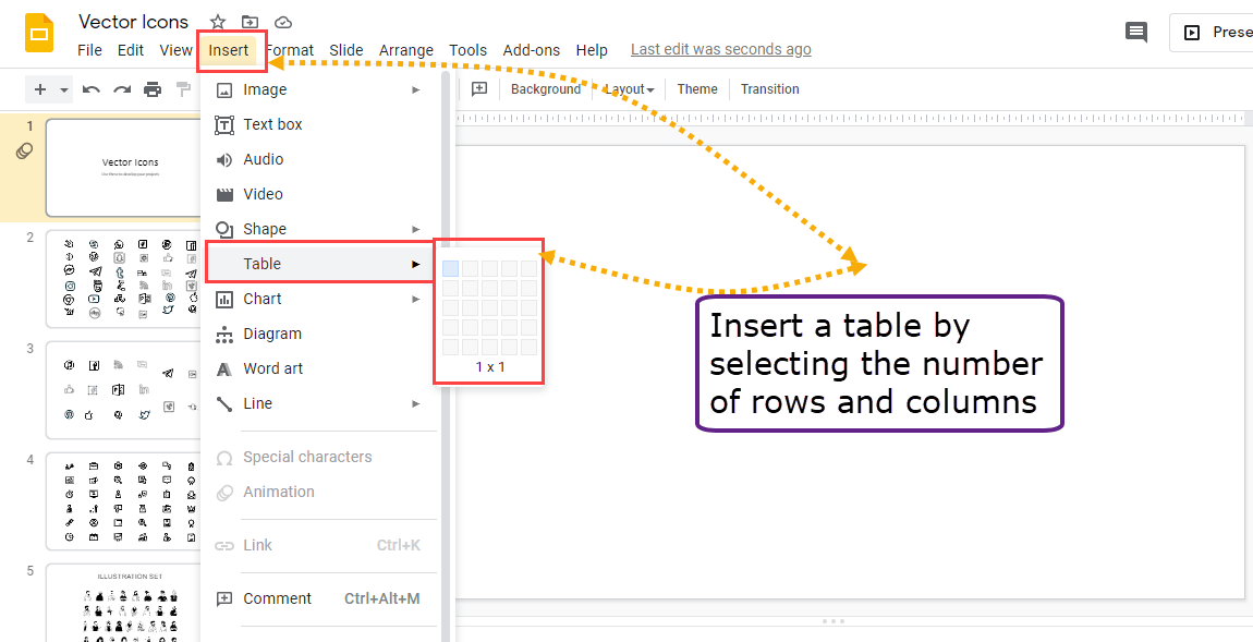 Google Slides Insert Table Tutorialbrain