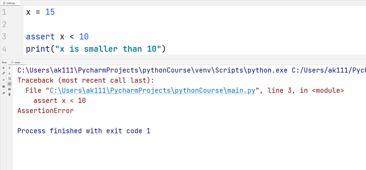 Python Assert Keyword — TutorialBrain