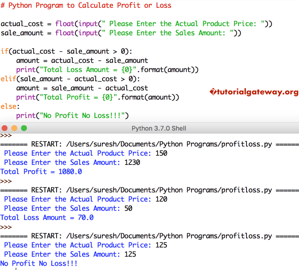 How To Calculate Percentage Profit And Loss