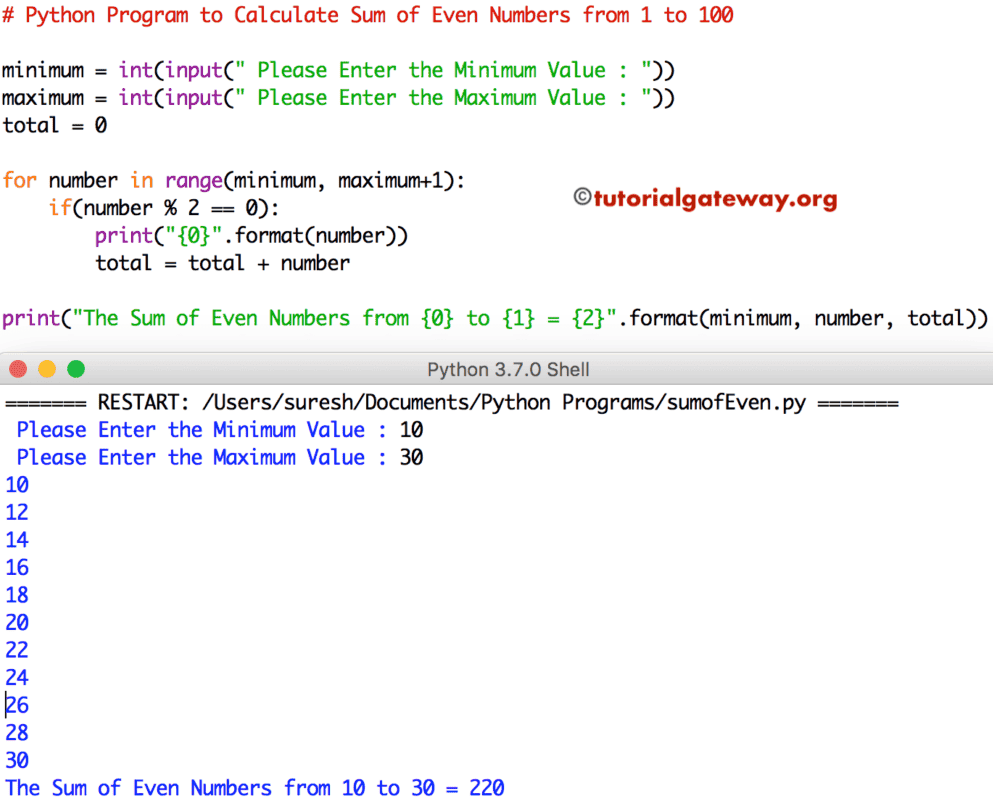A rational number is a number that can be expressed in the form of p/q, where p and q are integers and q is . Python Program To Calculate Sum Of Even Numbers
