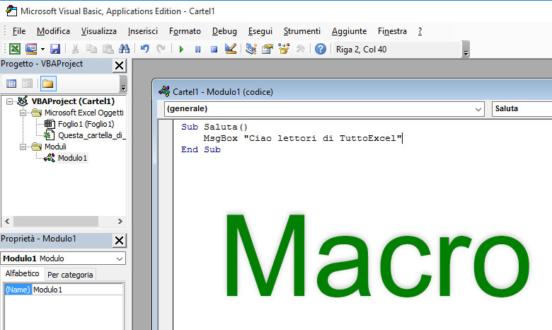 Le Macro di Excel