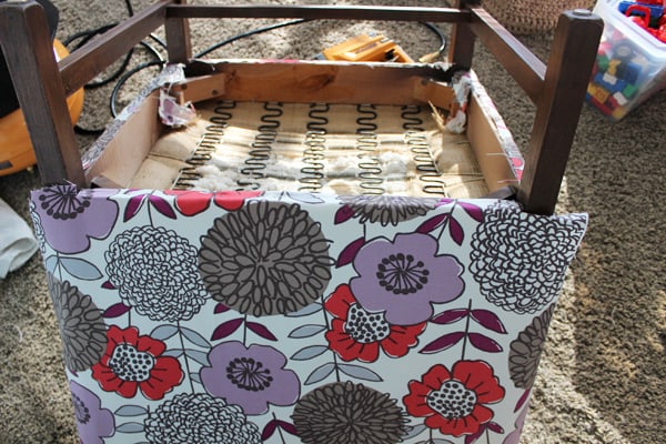 How to Reupholster a Chair - TwoFeetFirst