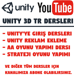 Unity dersleri youtube kanalı