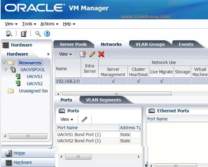 How to create a new VM network and VNIC on Oracle VM ? UnixArena