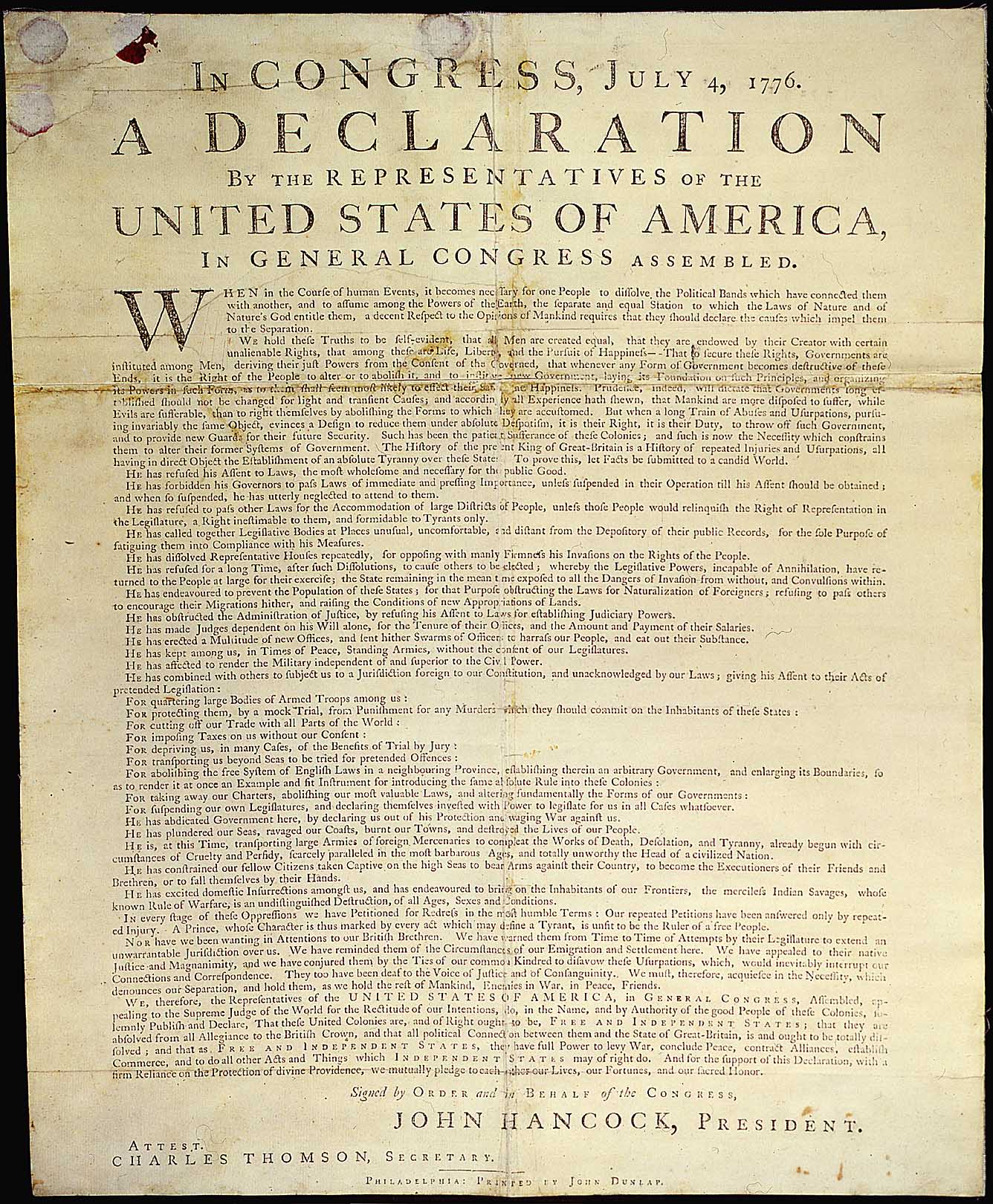 the declaration of independence living documents
