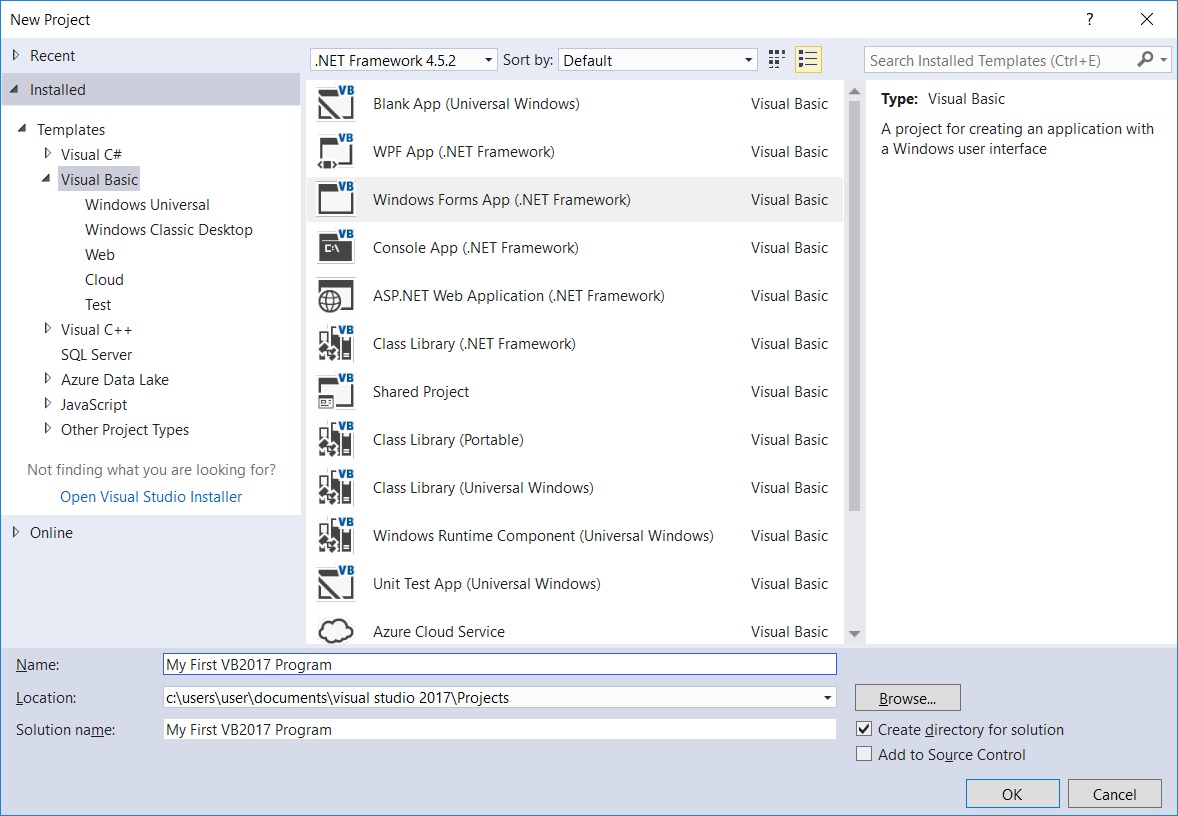 Introduction to Visual Basic 2017