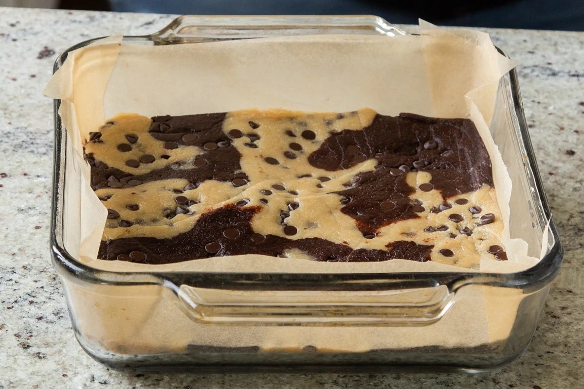 brookie after flattening with a spatula