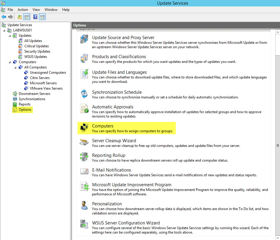 WSUS Computer Group 4 Computer Group Options VirtuallyBoring