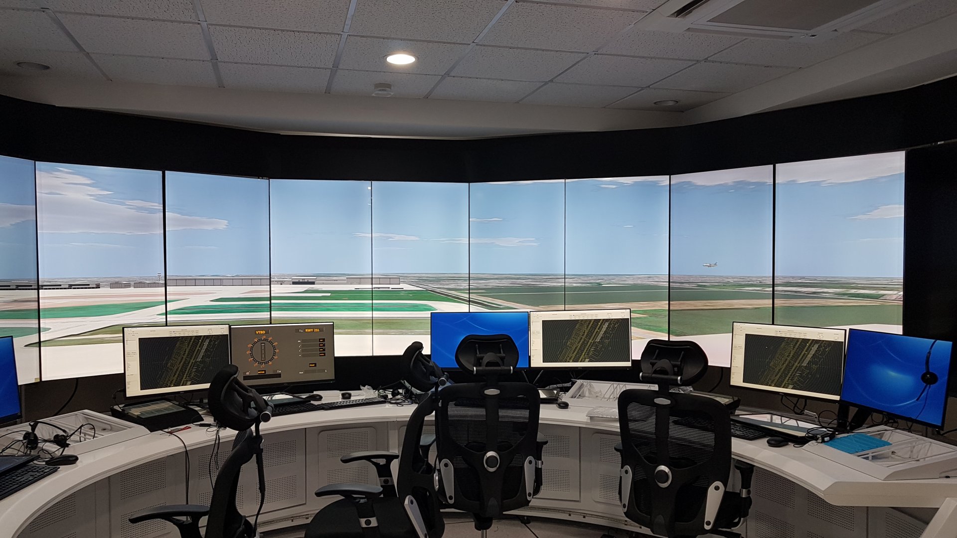 ○ the drone controller has a complex design in . ATC Tower simulator for training â¢ VirtualSim