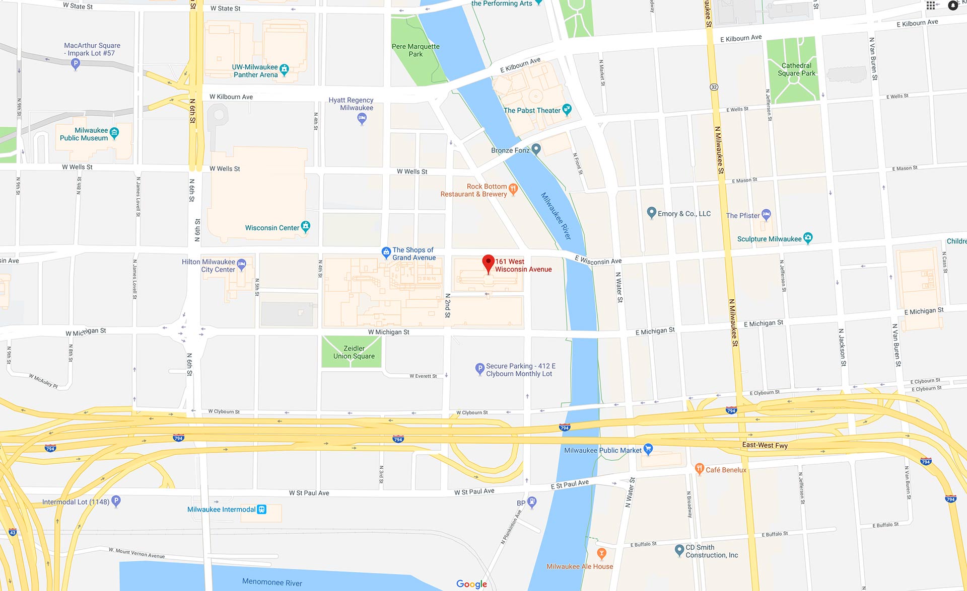 downtown Milwaukee map
