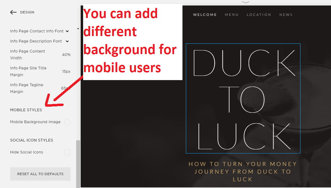 You can add different background for mobile users and desktop users as separately