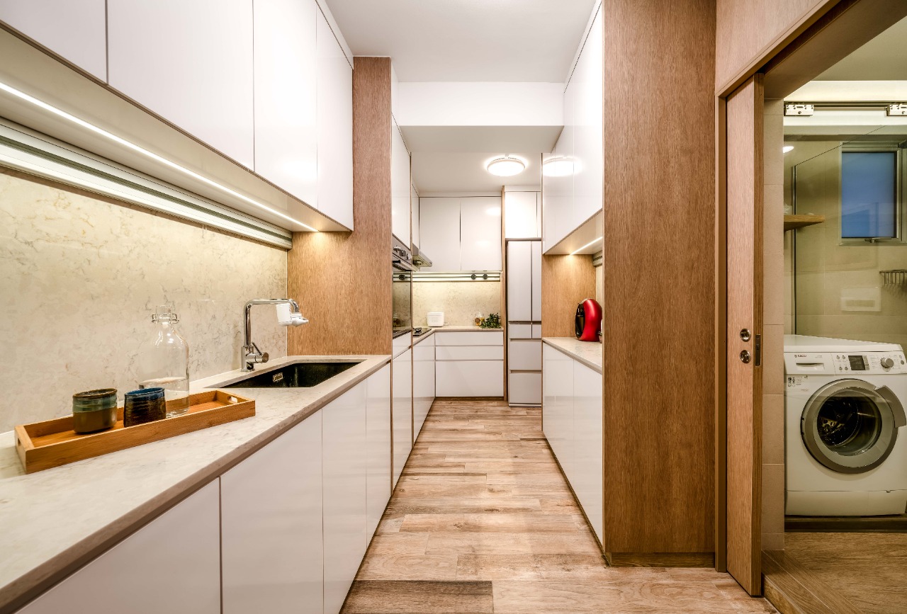 The storage cabinet depth should not go beyond 12 since anything deeper, the upper cabinet will block the view of the countertop during . Perfect Hdb Kitchen Cabinet Design In Singapore Weiken Interior Design