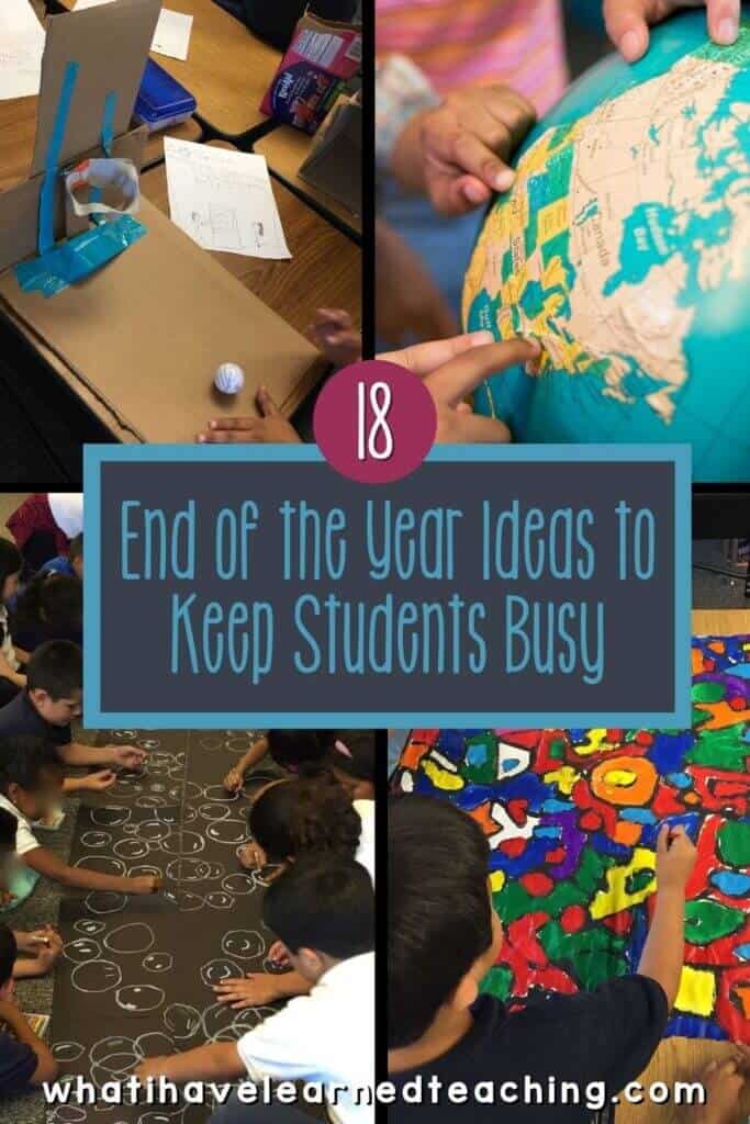 end of the school year ideas to keep students busy