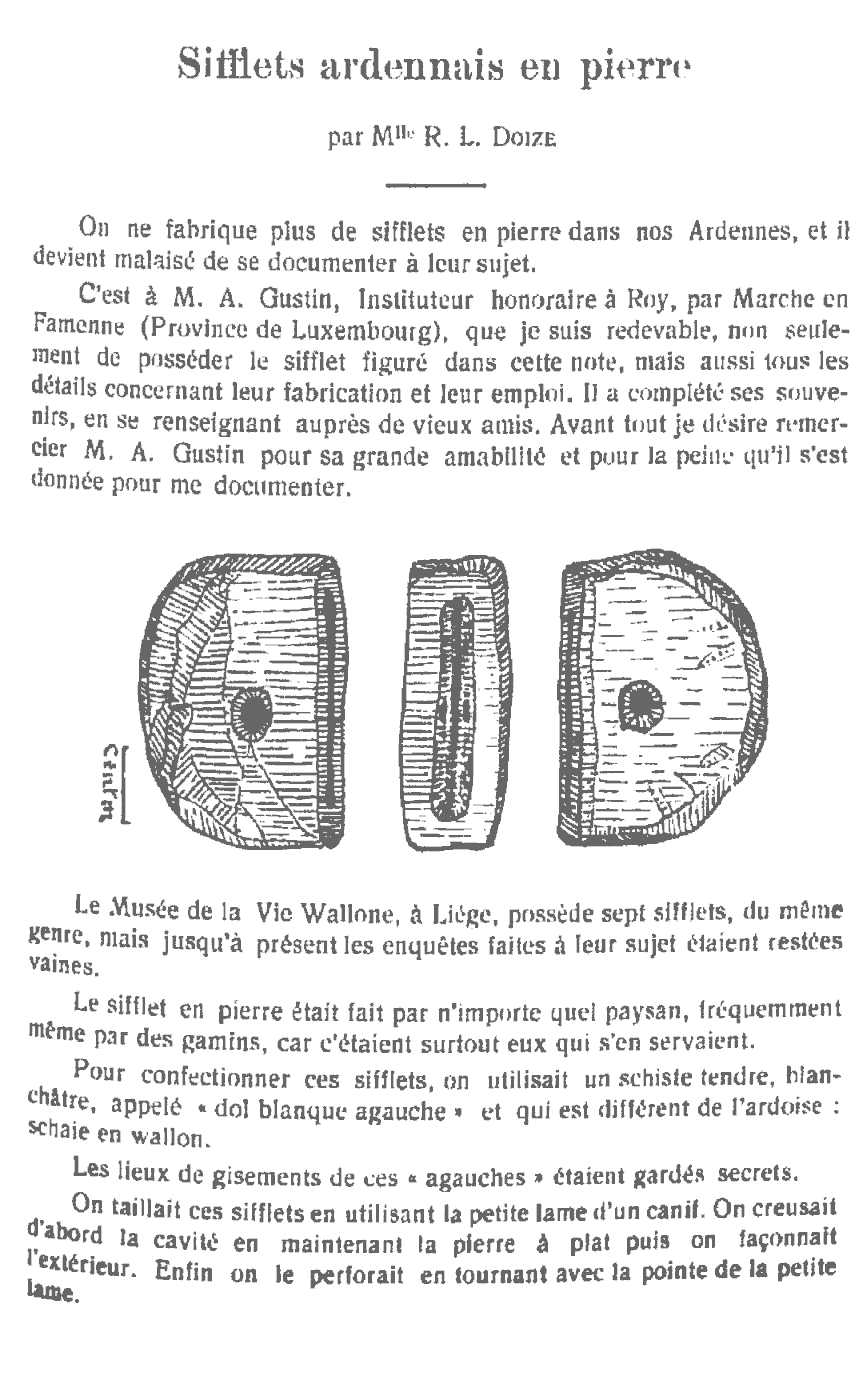 Whistles Made Of Stone From The Ardenne Mountain In Belgium Die Steinpfeifen Der Ardennen R L Doize Les Sifflets Ardennais En Pierre