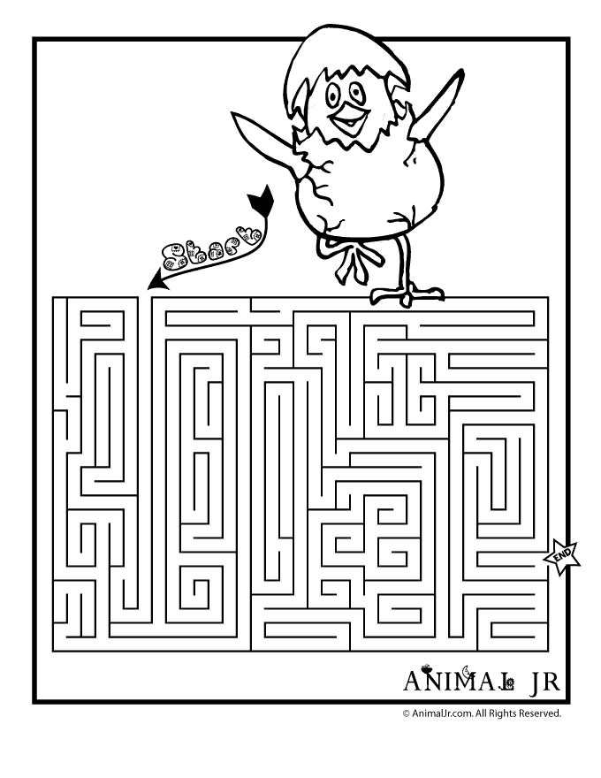 printable spring chick maze woo jr kids activities