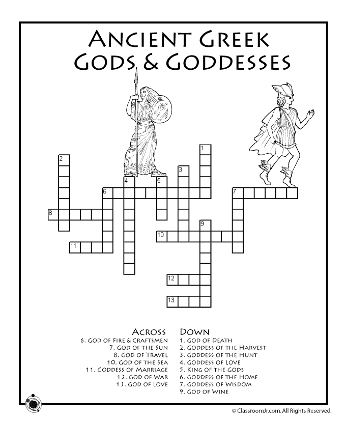 greek mythology crossword puzzle woo jr kids activities children s publishing