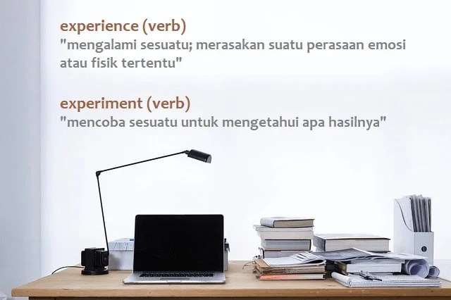 Pengertian dan Contoh kalimat Experience dan Experiment dan Artinya