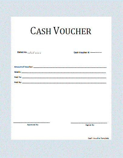 printable cash voucher free word templates