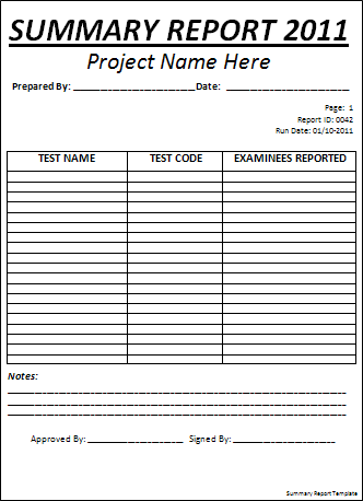 Agar lebih jelas, berikut ada contoh executive summary yang telah . Summary Report Template Free Word Templates