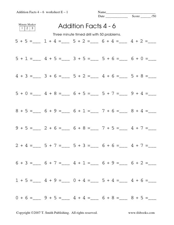 addition timed test 0 12 worksheets worksheet hero