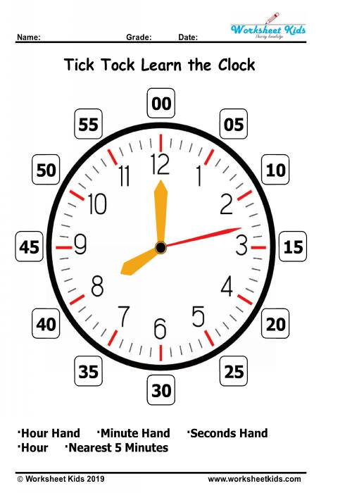 learn to tell the time clock face analog clock interactive free printable