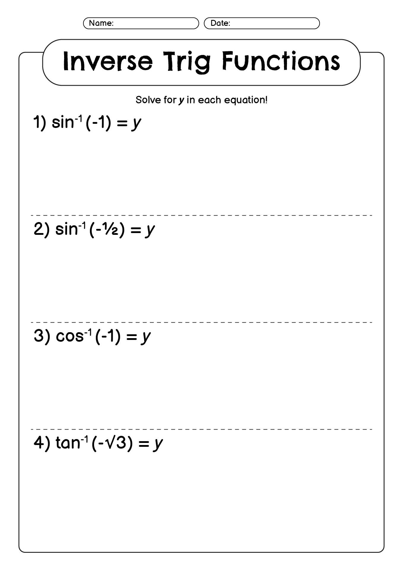 14 best images of trigonometry trig worksheets free