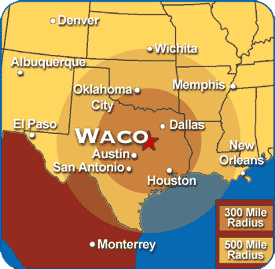 5 cabins to book online direct from owner for san angelo, tx. Waco, Texas Map