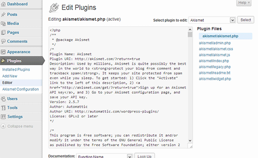 Plugin editor is a simple text editor located at plugins » editor. What Is Plugin Editor How To Edit Wordpress Plugin Files