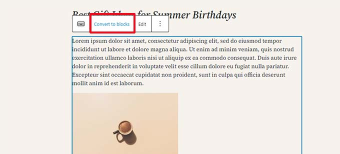 Convert to blocks Convert to blocks