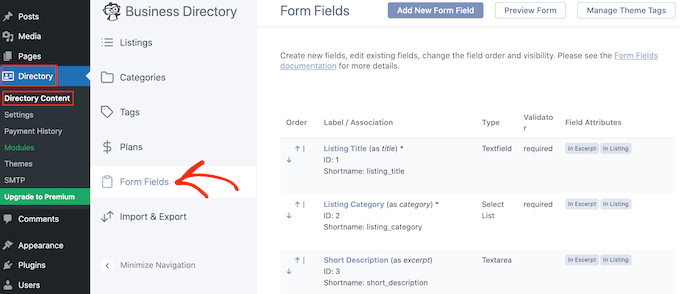 Changing the fields in your online directory form Changing the fields in your online directory form