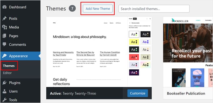 Adding a new theme in WordPress Adding a new theme in WordPress