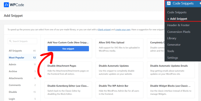 Adding custom code in WPCode Adding custom code in WPCode
