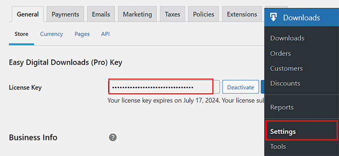 Add a license key for your easy digital downloads plugin Add a license key for your easy digital downloads plugin