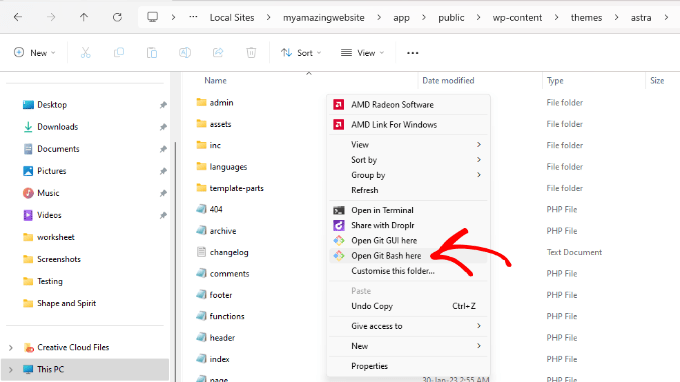 Click open with git bash Click open with git bash
