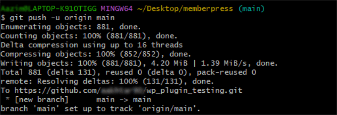 Enter git push command Enter git push command