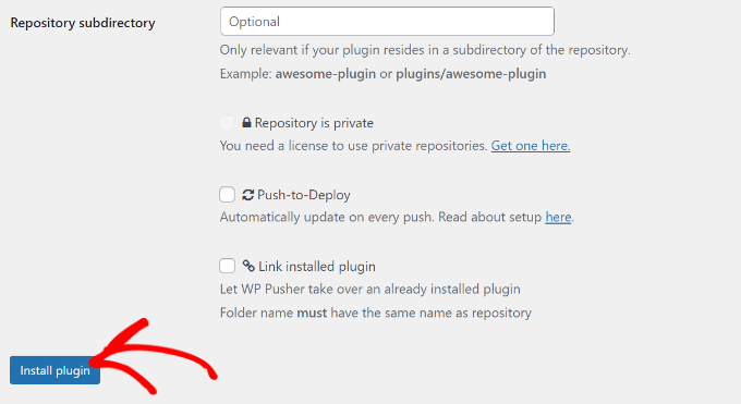 Click install plugin button Click install plugin button