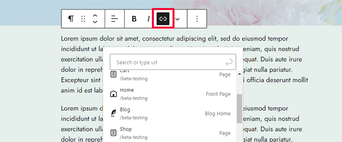 Link control icons Link control icons